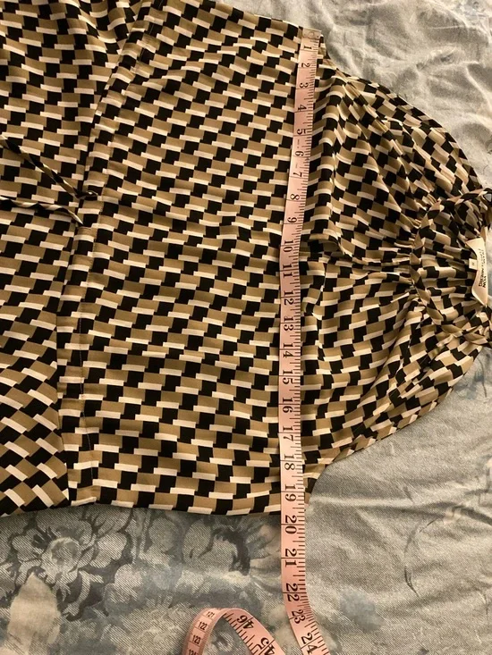 Diane Von Furstenberg SALLY SQUARE SHIFT Black and Cream Geometric Maxi Dress 👗 - Picture 12 of 15